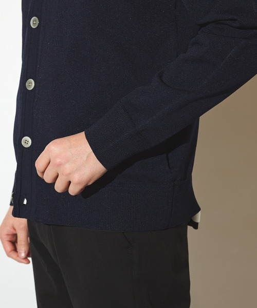 UNION STATION（ユニオンステーション）の「天竺編みニットカーディガン/マシンウォッシャブル（カーディガン/ボレロ・メンズ・ベージュ/ネイビー・LL/L/M）」の5枚目の写真