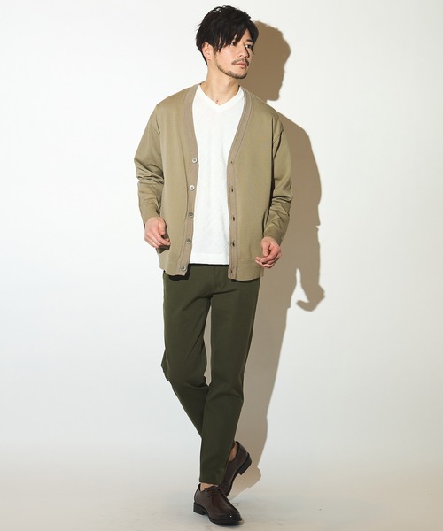 UNION STATION（ユニオンステーション）の「天竺編みニットカーディガン/マシンウォッシャブル（カーディガン/ボレロ・メンズ・ベージュ/ネイビー・LL/L/M）」の8枚目の写真