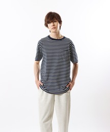 【Champion/チャンピオン】メンズ ベーシック ボーダーショートスリーブTシャツ
