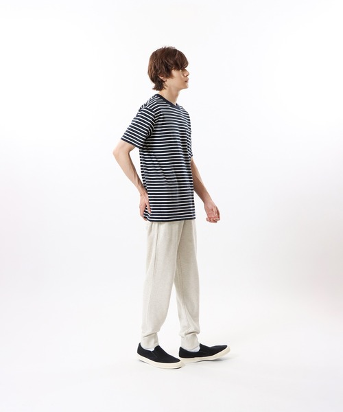 Champion(チャンピオン)の「【Champion/チャンピオン】メンズ ベーシック ボーダーショートスリーブTシャツ(Tシャツ/カットソー・メンズ・スモーキーグリーン系1/ホワイト/ネイビー/ライトイエロー・LARGE/MEDIUM/X-LARGE)」の8枚目の写真