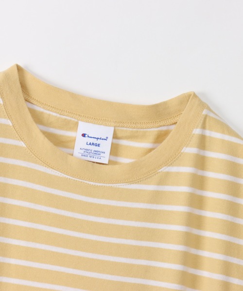 Champion(チャンピオン)の「【Champion/チャンピオン】メンズ ベーシック ボーダーショートスリーブTシャツ(Tシャツ/カットソー・メンズ・スモーキーグリーン系1/ホワイト/ネイビー/ライトイエロー・LARGE/MEDIUM/X-LARGE)」の16枚目の写真