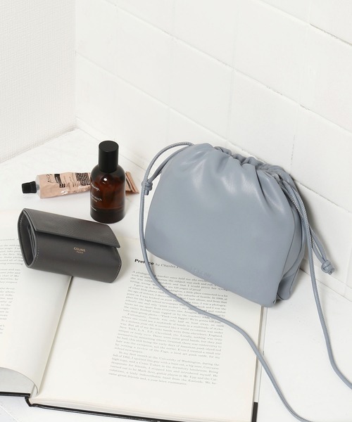 ESLOW（エスロー）の「ESLOW/エスロー DRAWSTRING BAG バッグ（ショルダーバッグ・レディース・ライトグレー/ブラック/ブルー/オレンジ・FREE）」の3枚目の写真