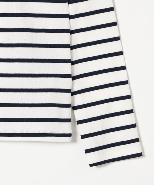 PETIT BATEAU(プチバトー)の「PETIT BATEAU:ロングスリーブ ロゴ プリント ボーダー Tシャツ 23SS(Tシャツ/カットソー・レディース・ネイビー・ONE SIZE)」の6枚目の写真