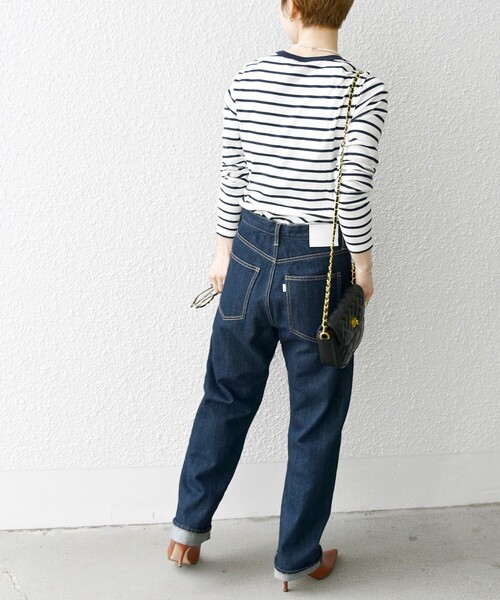 PETIT BATEAU(プチバトー)の「PETIT BATEAU:ロングスリーブ ロゴ プリント ボーダー Tシャツ 23SS(Tシャツ/カットソー・レディース・ネイビー・ONE SIZE)」の13枚目の写真