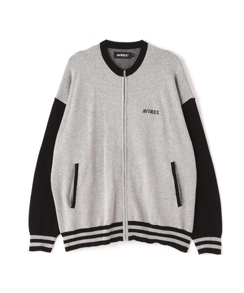 AVIREX(アヴィレックス)の「【直営店限定】RIB LINE ZIP KNIT/ リブラインジップニット / AVIREX / アヴィレックス(カーディガン/ボレロ・メンズ・グレー/ベージュ・L/M)」の4枚目の写真