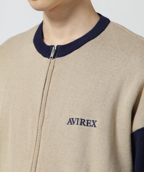 AVIREX(アヴィレックス)の「【直営店限定】RIB LINE ZIP KNIT/ リブラインジップニット / AVIREX / アヴィレックス(カーディガン/ボレロ・メンズ・グレー/ベージュ・L/M)」の9枚目の写真
