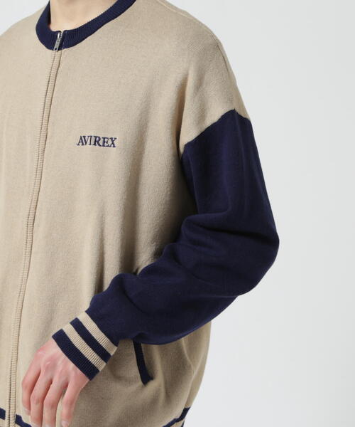 AVIREX(アヴィレックス)の「【直営店限定】RIB LINE ZIP KNIT/ リブラインジップニット / AVIREX / アヴィレックス(カーディガン/ボレロ・メンズ・グレー/ベージュ・L/M)」の10枚目の写真