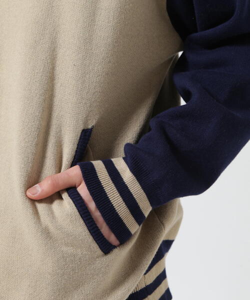 AVIREX(アヴィレックス)の「【直営店限定】RIB LINE ZIP KNIT/ リブラインジップニット / AVIREX / アヴィレックス(カーディガン/ボレロ・メンズ・グレー/ベージュ・L/M)」の11枚目の写真
