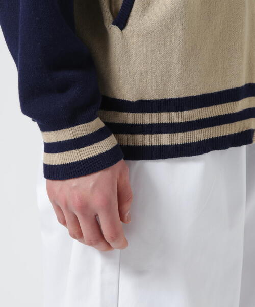 AVIREX(アヴィレックス)の「【直営店限定】RIB LINE ZIP KNIT/ リブラインジップニット / AVIREX / アヴィレックス(カーディガン/ボレロ・メンズ・グレー/ベージュ・L/M)」の12枚目の写真