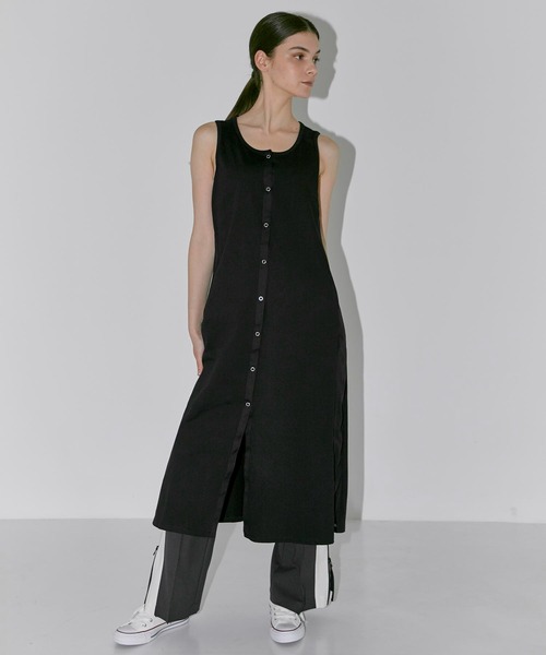 CITY TOKYO（シティトウキョウ）の「【手洗い可能】【UVカット】【接触冷感】メッシュコンビタンクワンピース（ワンピース・レディース・サックスブルー/ブラック・1/2）」の3枚目の写真