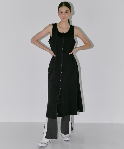 CITY TOKYO（シティトウキョウ）の「【手洗い可能】【UVカット】【接触冷感】メッシュコンビタンクワンピース（ワンピース・レディース・サックスブルー/ブラック・1/2）」の4枚目の写真