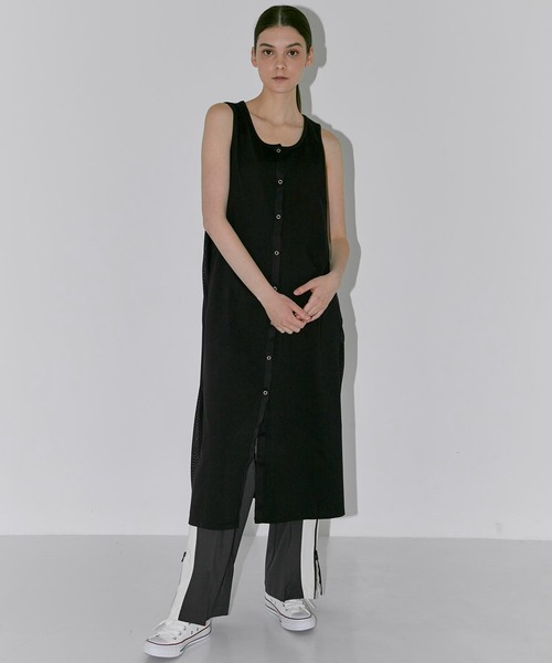 CITY TOKYO（シティトウキョウ）の「【手洗い可能】【UVカット】【接触冷感】メッシュコンビタンクワンピース（ワンピース・レディース・サックスブルー/ブラック・1/2）」の5枚目の写真