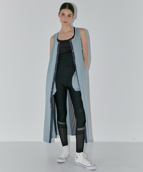 CITY TOKYO（シティトウキョウ）の「【手洗い可能】【UVカット】【接触冷感】メッシュコンビタンクワンピース（ワンピース・レディース・サックスブルー/ブラック・1/2）」の14枚目の写真