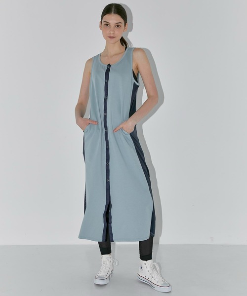 CITY TOKYO（シティトウキョウ）の「【手洗い可能】【UVカット】【接触冷感】メッシュコンビタンクワンピース（ワンピース・レディース・サックスブルー/ブラック・1/2）」の15枚目の写真