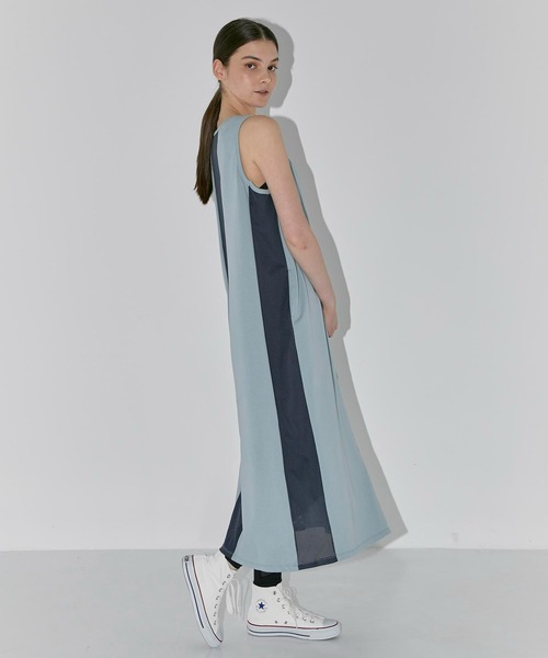 CITY TOKYO（シティトウキョウ）の「【手洗い可能】【UVカット】【接触冷感】メッシュコンビタンクワンピース（ワンピース・レディース・サックスブルー/ブラック・1/2）」の16枚目の写真