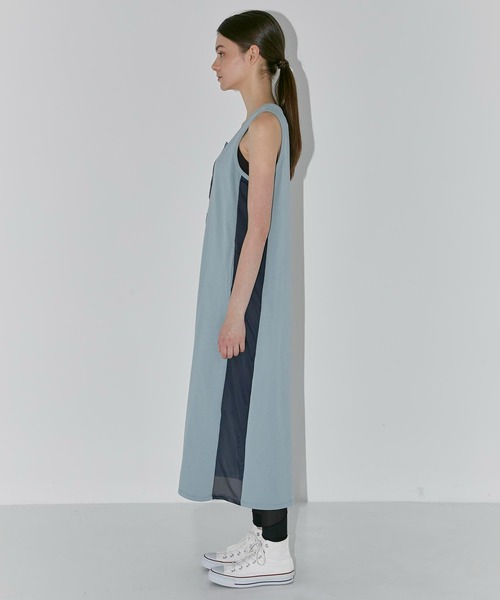 CITY TOKYO（シティトウキョウ）の「【手洗い可能】【UVカット】【接触冷感】メッシュコンビタンクワンピース（ワンピース・レディース・サックスブルー/ブラック・1/2）」の19枚目の写真