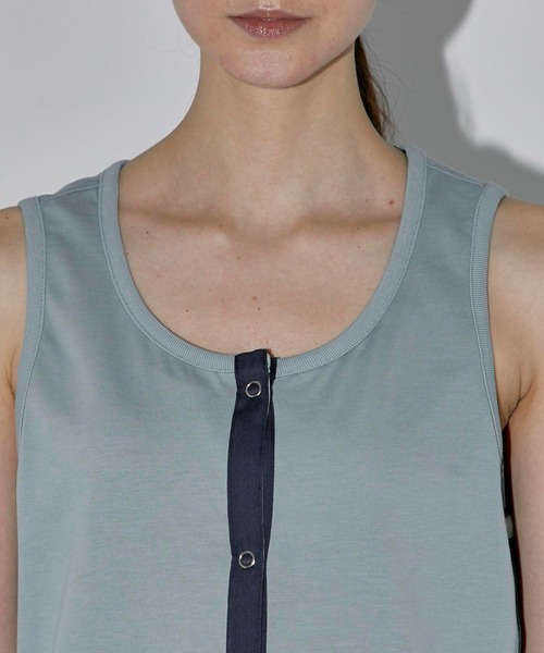 CITY TOKYO（シティトウキョウ）の「【手洗い可能】【UVカット】【接触冷感】メッシュコンビタンクワンピース（ワンピース・レディース・サックスブルー/ブラック・1/2）」の21枚目の写真