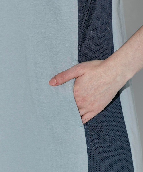 CITY TOKYO（シティトウキョウ）の「【手洗い可能】【UVカット】【接触冷感】メッシュコンビタンクワンピース（ワンピース・レディース・サックスブルー/ブラック・1/2）」の22枚目の写真