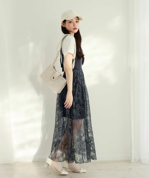 one after another NICE CLAUP（ワンアフターアナザーナイスクラップ）の「マルチWAY/ドッキングキャミワンピース（ワンピース・レディース・ブラック/アイボリー/ネイビー・FREE）」の8枚目の写真