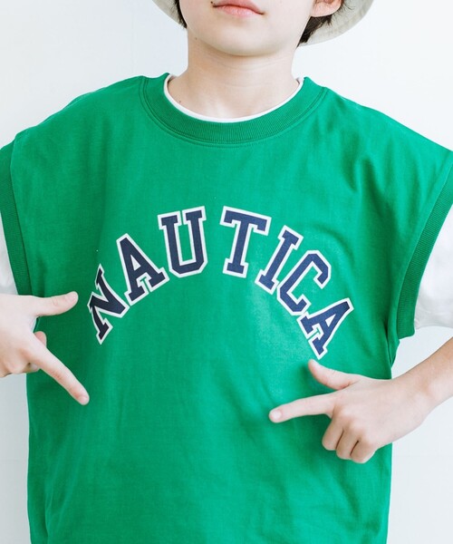 NAUTICA（ノーティカ）の「【NAUTICA/ノーティカ】ベストレイヤード半袖Tシャツ（Tシャツ/カットソー・キッズ・グリーン/チャコールグレー・L/XL/XS/S/M）」の13枚目の写真