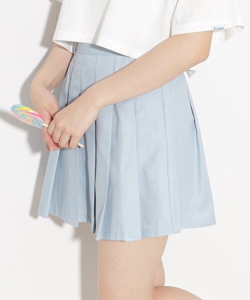 PINK-latte（ピンクラテ）の「◆【130cmサイズあり】カラーポリプリーツスカート（スカート・キッズ・ライトブルー/ブラック/アイボリー/ピンク系・13/15 /14/16）」の11枚目の写真