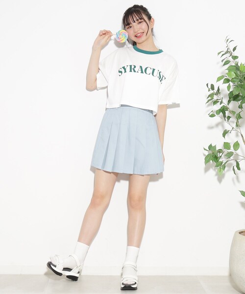 PINK-latte（ピンクラテ）の「◆【130cmサイズあり】カラーポリプリーツスカート（スカート・キッズ・ライトブルー/ブラック/アイボリー/ピンク系・13/15 /14/16）」の13枚目の写真