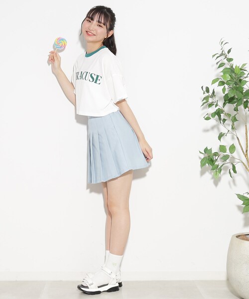 PINK-latte（ピンクラテ）の「◆【130cmサイズあり】カラーポリプリーツスカート（スカート・キッズ・ライトブルー/ブラック/アイボリー/ピンク系・13/15 /14/16）」の14枚目の写真