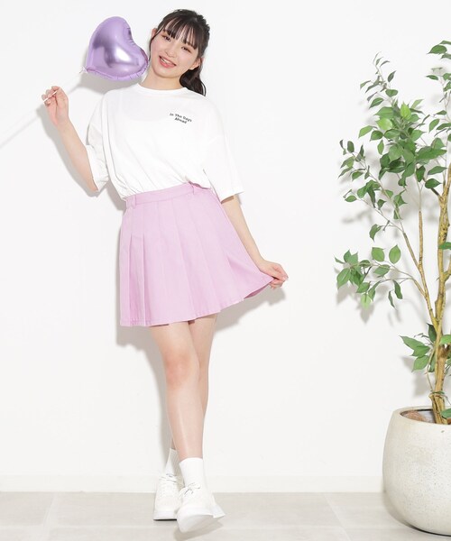 PINK-latte（ピンクラテ）の「◆【130cmサイズあり】カラーポリプリーツスカート（スカート・キッズ・ライトブルー/ブラック/アイボリー/ピンク系・13/15 /14/16）」の21枚目の写真