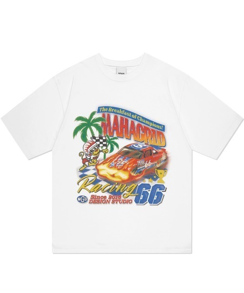 【セール】『mahagrid/マハグリッド』RACING TEE/レーシングカー 半袖 カットソー（Tシャツ/カットソー）｜MAHAGRID（マハグリッド）
