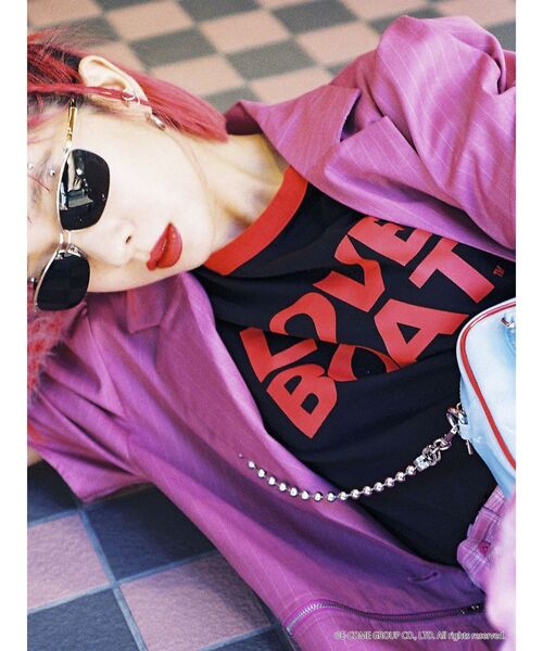 jouetie（ジュエティ）の「LOVE BOAT トリム Tシャツ【コラボ】（Tシャツ/カットソー・レディース・ブラック/オフホワイト/ピンク・MEDIUM）」の15枚目の写真
