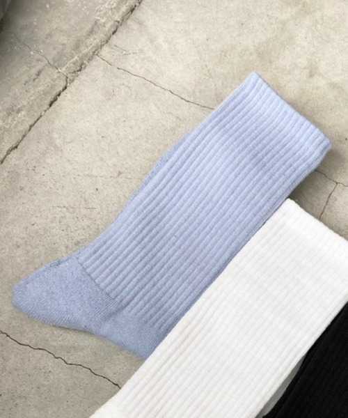 WEGO(ウィゴー)の「WEGO/カラーパイルソックス(ソックス/靴下・メンズ・オレンジ/ブラック/サックスブルー/ホワイト/ブルー系その他・25-27CM)」の3枚目の写真