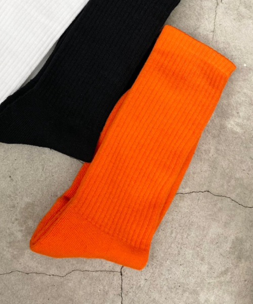 WEGO(ウィゴー)の「WEGO/カラーパイルソックス(ソックス/靴下・メンズ・オレンジ/ブラック/サックスブルー/ホワイト/ブルー系その他・25-27CM)」の5枚目の写真