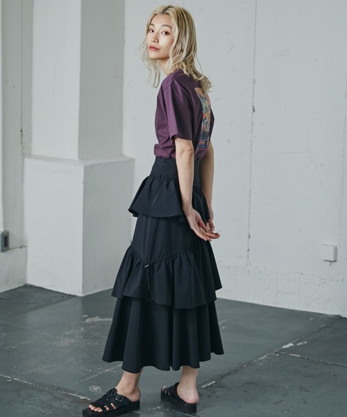 ROSE BUD（ローズバッド）の「(CREOLME)グラフィックアートTシャツ（Tシャツ/カットソー・レディース・ブラック/ボルドー/ホワイト・FREE）」の9枚目の写真