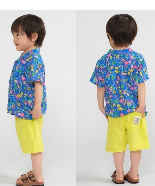 Moujonjon（ムージョンジョン）の「レーヨン混アロハ柄シャツ（シャツ/ブラウス・キッズ・イエロー/ネイビー・130/120/110/100/90/140）」の4枚目の写真