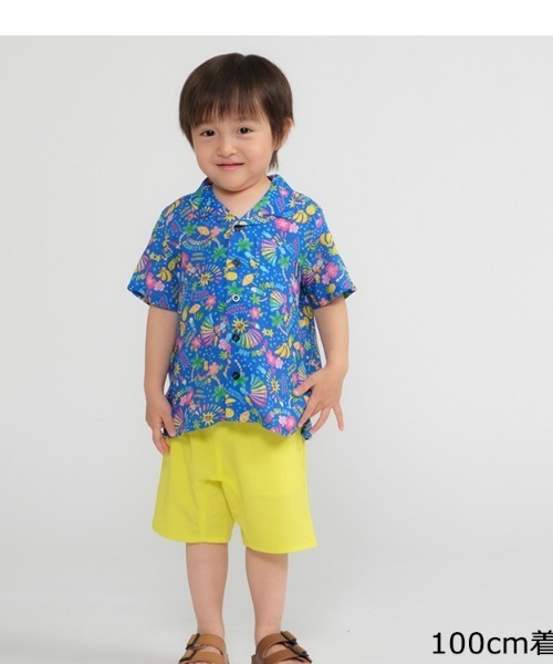 Moujonjon（ムージョンジョン）の「レーヨン混アロハ柄シャツ（シャツ/ブラウス・キッズ・イエロー/ネイビー・130/120/110/100/90/140）」の5枚目の写真