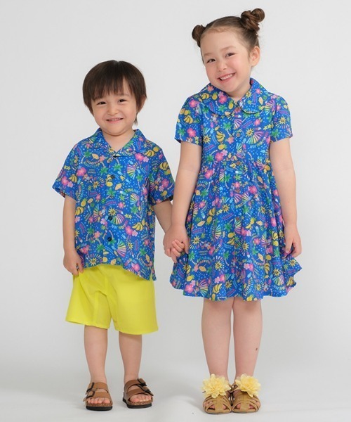 Moujonjon（ムージョンジョン）の「レーヨン混アロハ柄シャツ（シャツ/ブラウス・キッズ・イエロー/ネイビー・130/120/110/100/90/140）」の6枚目の写真