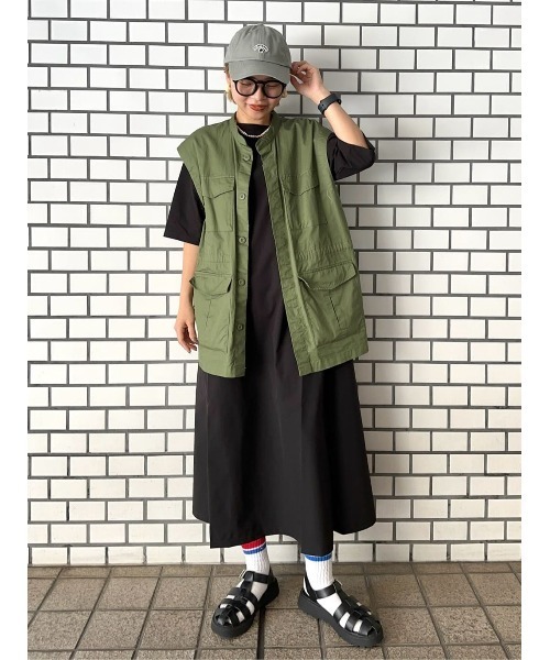 CAMP7（キャンプセブン）の「【CAMP7】ロゴワンピース / UVカット（ワンピース・レディース・カーキブラウン/グレー/ブラック・M/L）」の16枚目の写真