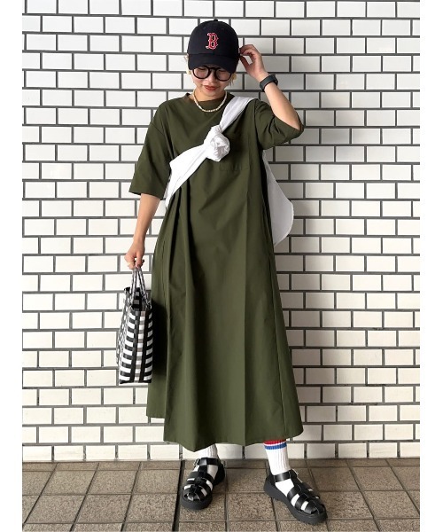 CAMP7（キャンプセブン）の「【CAMP7】ロゴワンピース / UVカット（ワンピース・レディース・カーキブラウン/グレー/ブラック・M/L）」の8枚目の写真