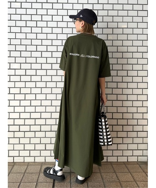 CAMP7（キャンプセブン）の「【CAMP7】ロゴワンピース / UVカット（ワンピース・レディース・カーキブラウン/グレー/ブラック・M/L）」の9枚目の写真