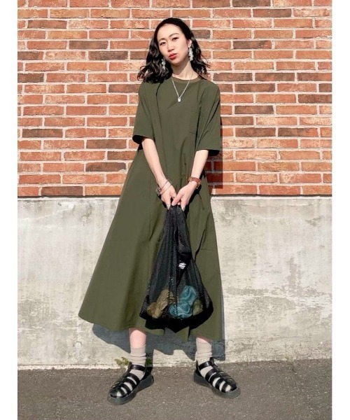 CAMP7（キャンプセブン）の「【CAMP7】ロゴワンピース / UVカット（ワンピース・レディース・カーキブラウン/グレー/ブラック・M/L）」の11枚目の写真