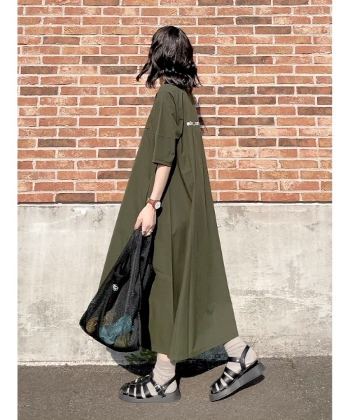 CAMP7（キャンプセブン）の「【CAMP7】ロゴワンピース / UVカット（ワンピース・レディース・カーキブラウン/グレー/ブラック・M/L）」の12枚目の写真