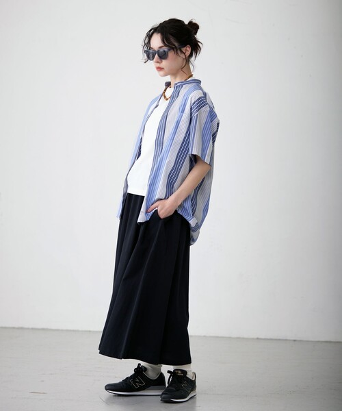 J.PRESS YORK STREET（ジェイプレスヨークストリート）の「【UNISEX】マルチストライプバンドカラー シャツ（シャツ/ブラウス・メンズ・サックスブルー系7/レッド系7/ブルー系7・MEDIUM/LARGE/SMALL）」の7枚目の写真