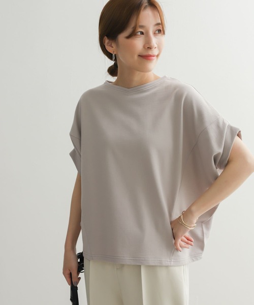 URBAN RESEARCH DOORS（アーバンリサーチドアーズ）の「ミニ裏毛変形プルオーバー（Tシャツ/カットソー・レディース・ブラック/オフホワイト/グレー系その他・MEDIUM）」の2枚目の写真