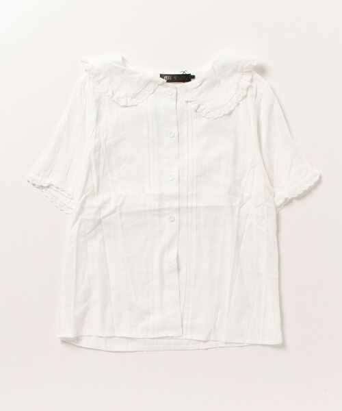 FREE STYLISTS(フリー スタイリスト)の「レースフリル衿 ピンタックブラウス(シャツ/ブラウス・レディース・ホワイト・M/L/S/XL)」の7枚目の写真