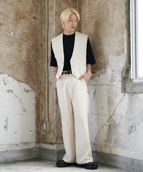 G.O.C(ジーオーシー)の「TRショートジレベスト・ハイライズワイドパンツセット(セットアップ・メンズ・ホワイト/ブラック/グレー・SMALL/MEDIUM/LARGE)」の19枚目の写真