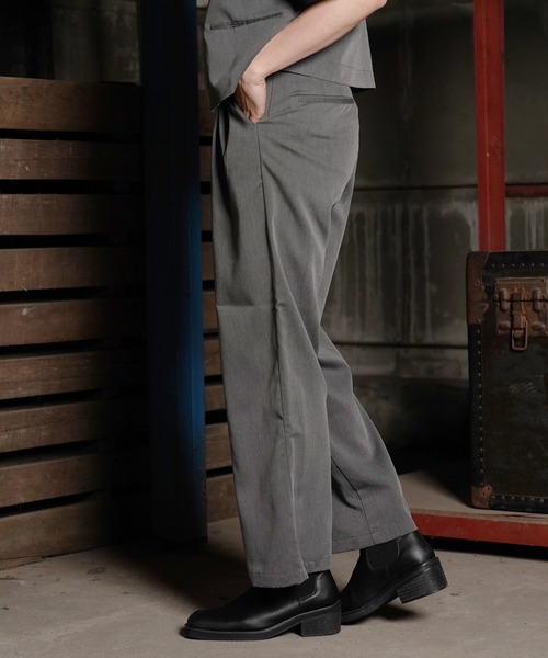 G.O.C(ジーオーシー)の「TRショートジレベスト・ハイライズワイドパンツセット(セットアップ・メンズ・ホワイト/ブラック/グレー・SMALL/MEDIUM/LARGE)」の6枚目の写真