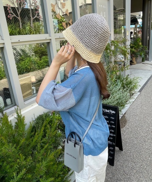 nemne store(ネンネストア)の「【低身長用サイズあり】ヘンリーネックメッシュニットTシャツ(Tシャツ/カットソー・レディース・アイボリー/ブルー/グリーン・SMALL/MEDIUM)」の20枚目の写真