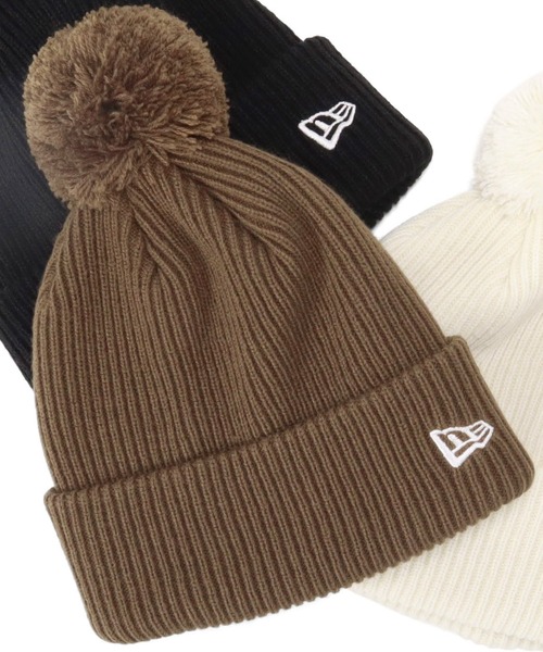 NEW ERA（ニューエラ）の「ニューエラ ニット帽 ポンポン 無地（ニットキャップ/ビーニー・メンズ・ホワイト/ブラック/ブラウン/ライトグレー/ベージュ/オフホワイト/ライトピンク・FREE）」の5枚目の写真
