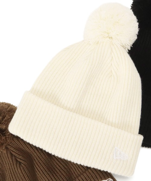 NEW ERA（ニューエラ）の「ニューエラ ニット帽 ポンポン 無地（ニットキャップ/ビーニー・メンズ・ホワイト/ブラック/ブラウン/ライトグレー/ベージュ/オフホワイト/ライトピンク・FREE）」の2枚目の写真