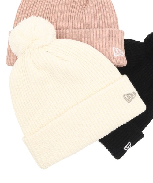 ニューエラ ニット帽 ポンポン 無地（ニットキャップ/ビーニー